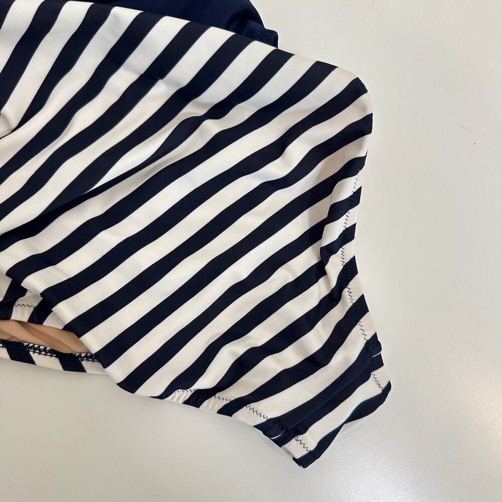 J. Crew One Piece Swimsuit Navy Stripe Sz 4 - Picture 8 of 9